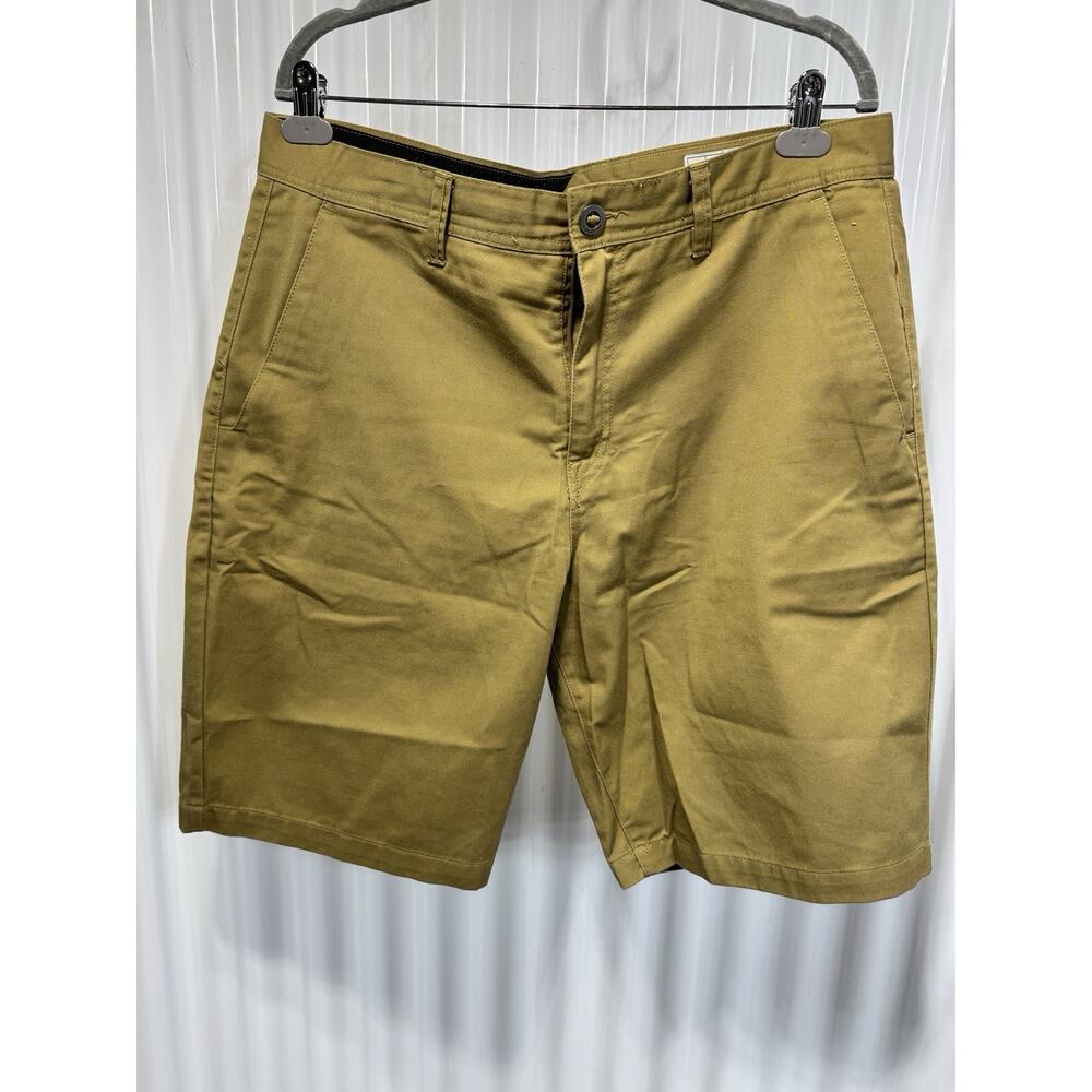 Volcom Shorts Mens 30 Brown Chino 10.5" Inseam Embroidered Logo Cargo Pocket